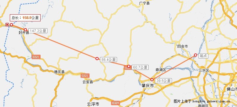 谁能发下广佛肇高速公路鼎湖段的路线图